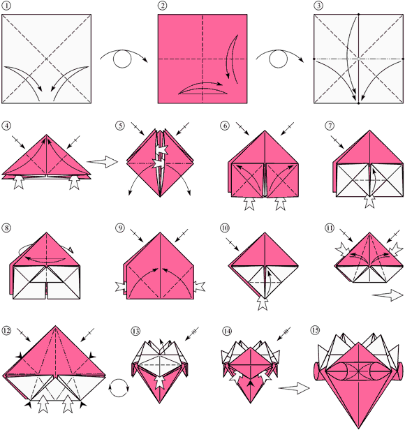 Схемы оригами - журавлик